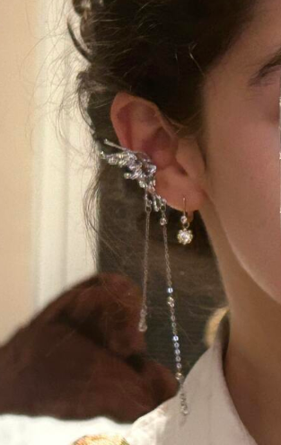 Fairy Wings Helix Clip-On Earrings – Long Chain (No-Piercing ) - Kamuxury