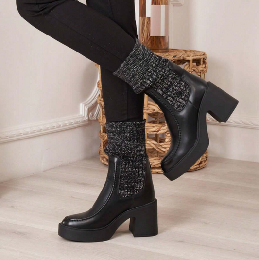 Knit Lapel vintage short boots (Several colors) - Kamuxury