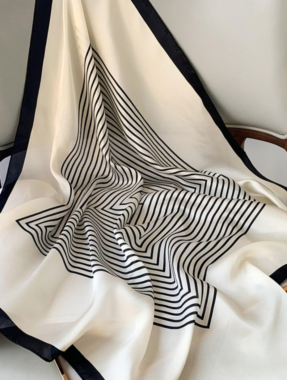 Make a Statement: New Arrival Summer Fashion Letter Print Satin Square Scarf - Kamuxury