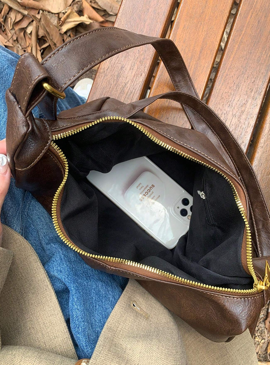 Gabrielle Dark brown crossbody handbag - Kamuxury