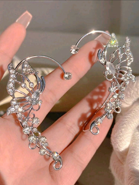 Pair of earrings Butterfly (no piercing) - Kamuxury