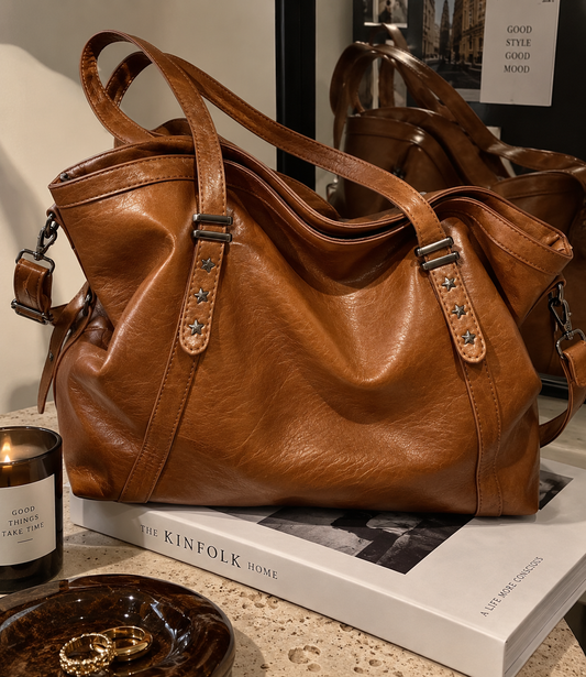 Zaarah Oversized Camel bag for school