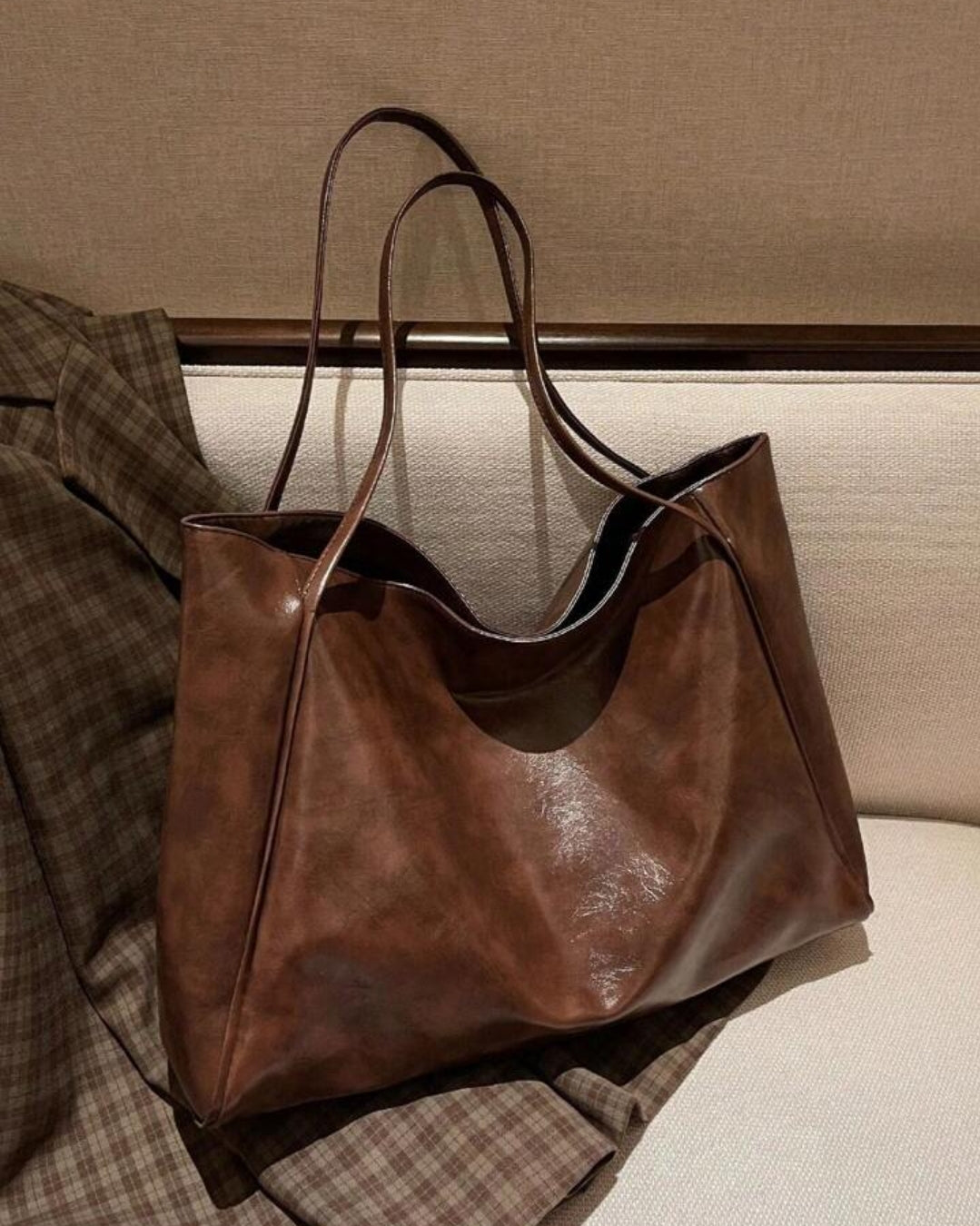 Grand sac à main marron
