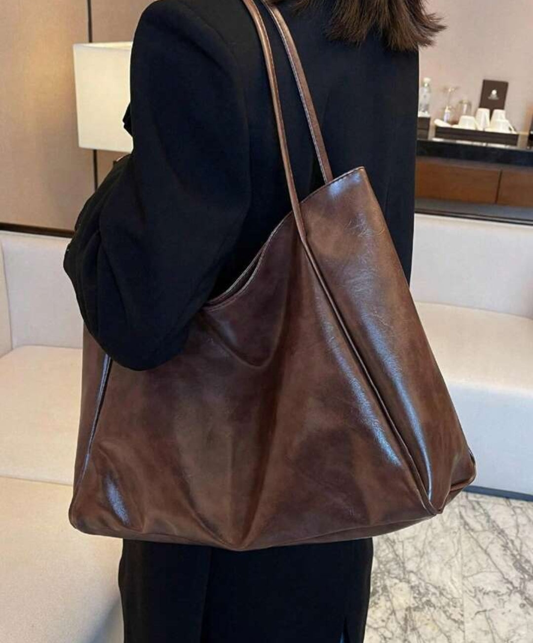 Grand sac à main marron