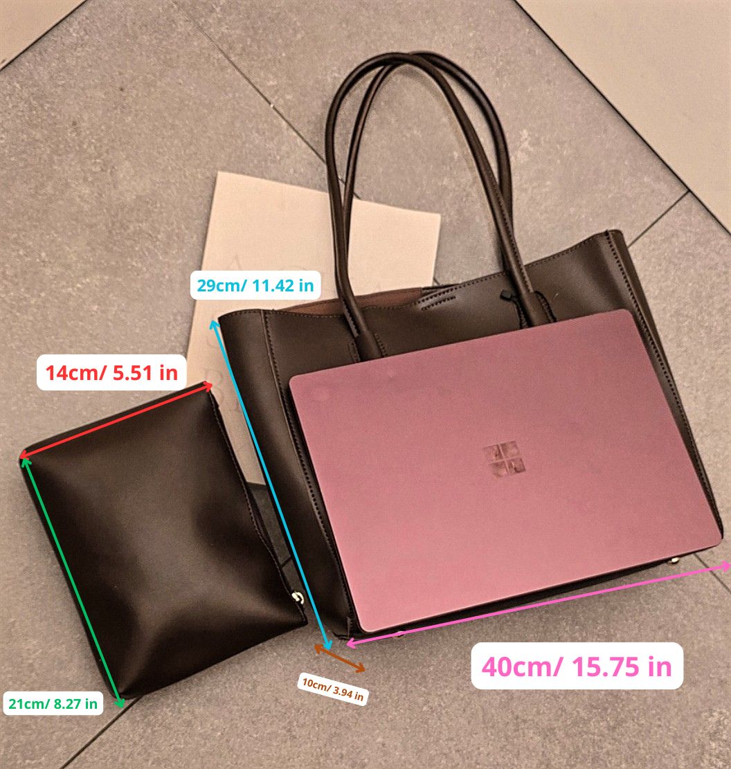 Must have collection : Dark chocolate/ Black handbag + a pouch - Kamuxury