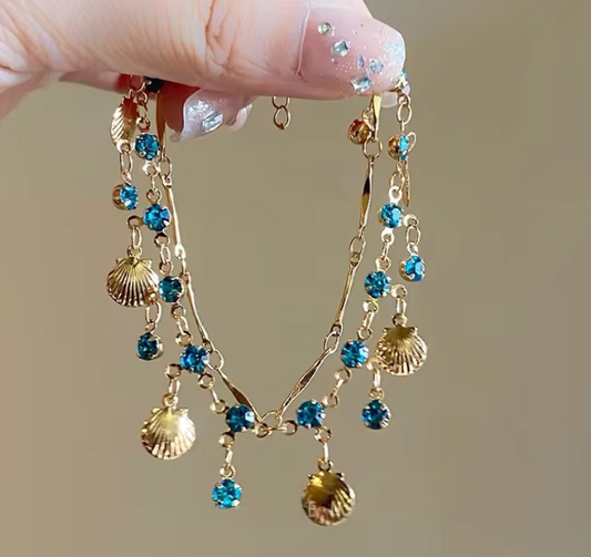 Mermaid collection :  Heart & Shell Charms Necklace - Kamuxury