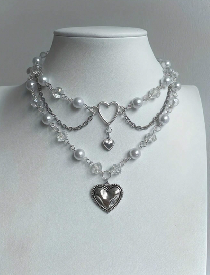 New collection Pearl Neclace with heart pendant - Kamuxury