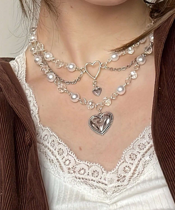 New collection Pearl Neclace with heart pendant - Kamuxury
