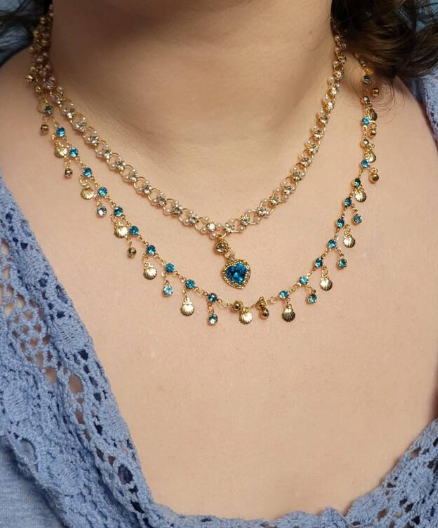 Mermaid collection :  Heart & Shell Charms Necklace - Kamuxury