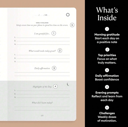 Five minutes journal (several colors) - Kamuxury