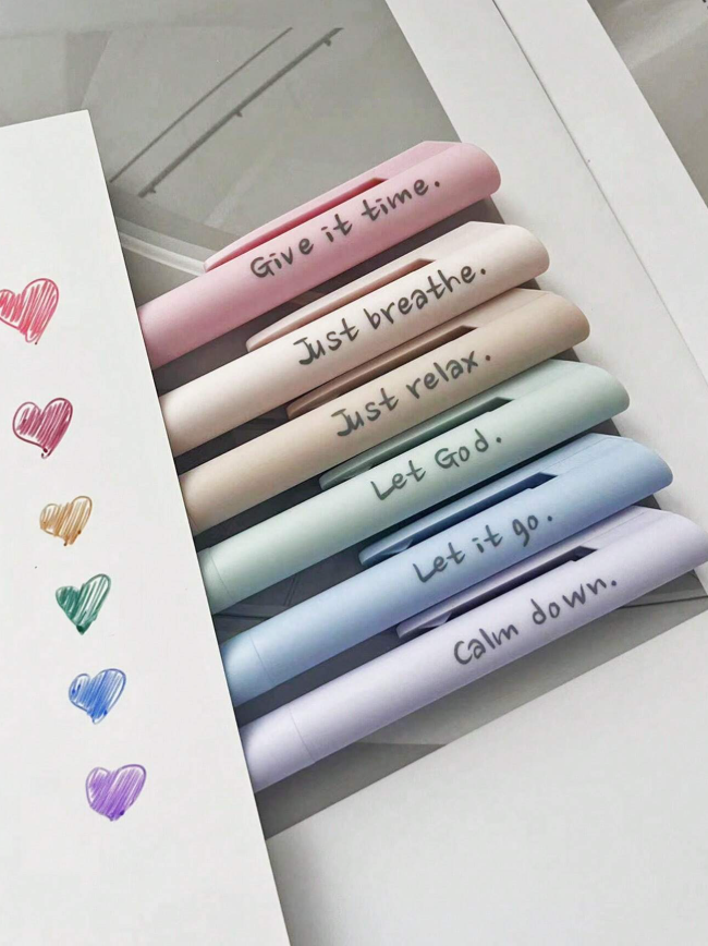 6 pieces gel ink with motivation - Kamuxury