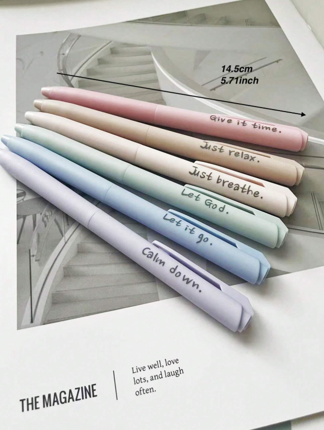 6 pieces gel ink with motivation - Kamuxury