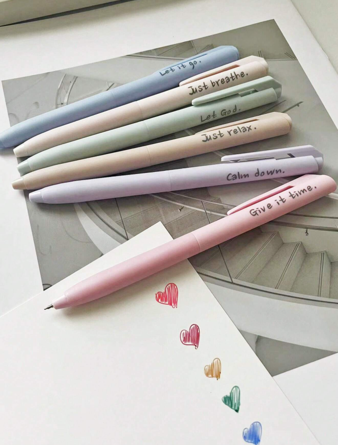 6 pieces gel ink with motivation - Kamuxury