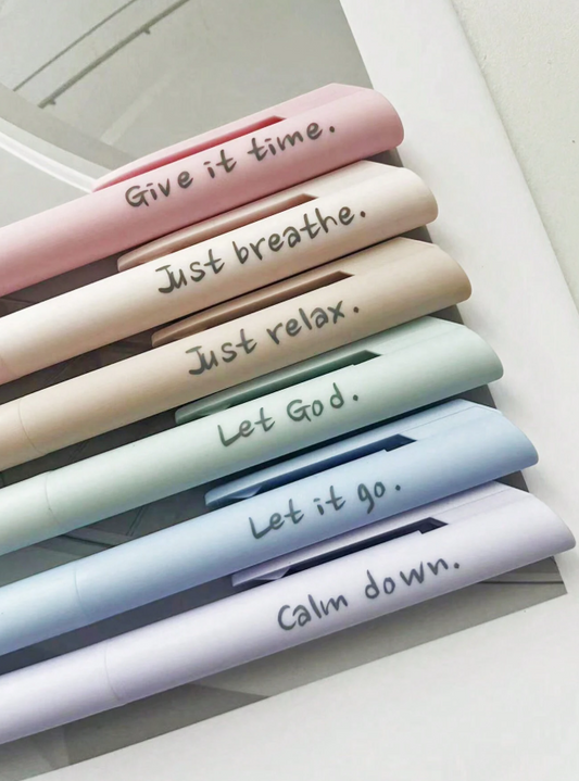 6 pieces gel ink with motivation - Kamuxury