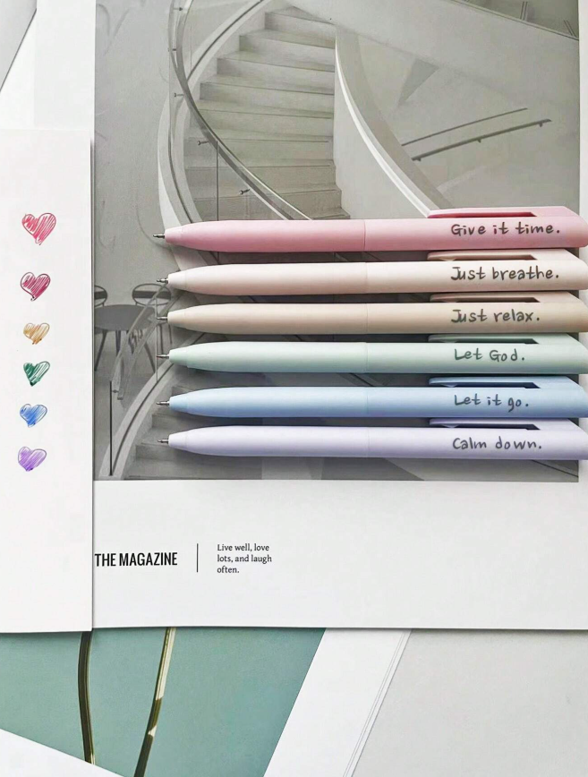 6 pieces gel ink with motivation - Kamuxury