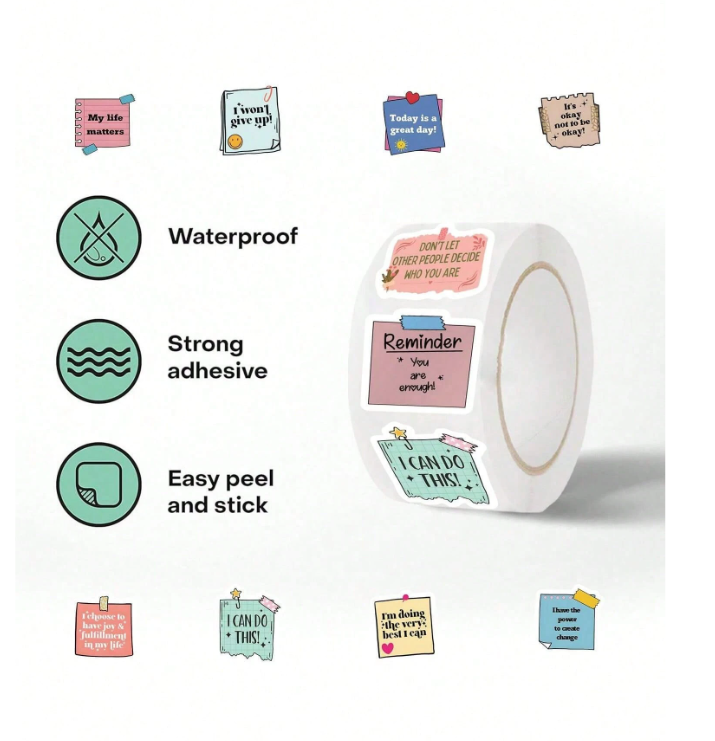 500 affirmation Sticker roll - Kamuxury