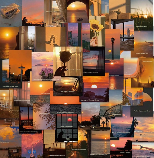 Sunset quote stickers (60 pcs) - Kamuxury