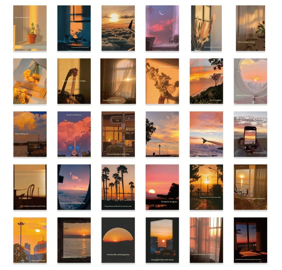 Sunset quote stickers (60 pcs) - Kamuxury