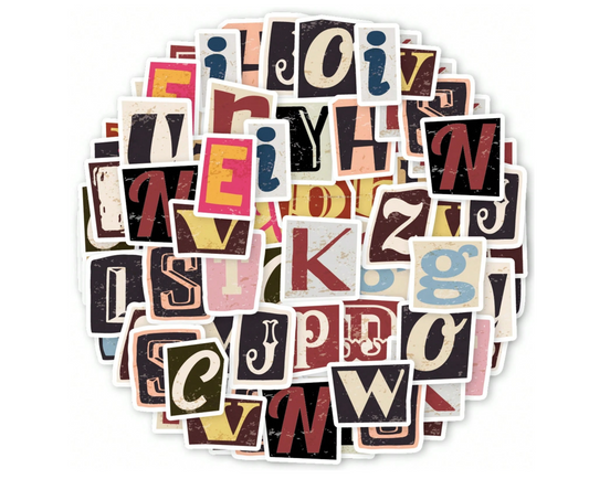 Alphabet stickers (52 pcs) - Kamuxury