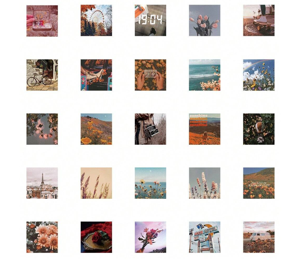 Sunset Flowers stickers (50 pcs) - Kamuxury