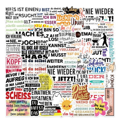 German Inspirational Graffiti Stickers (49pcs) - Kamuxury