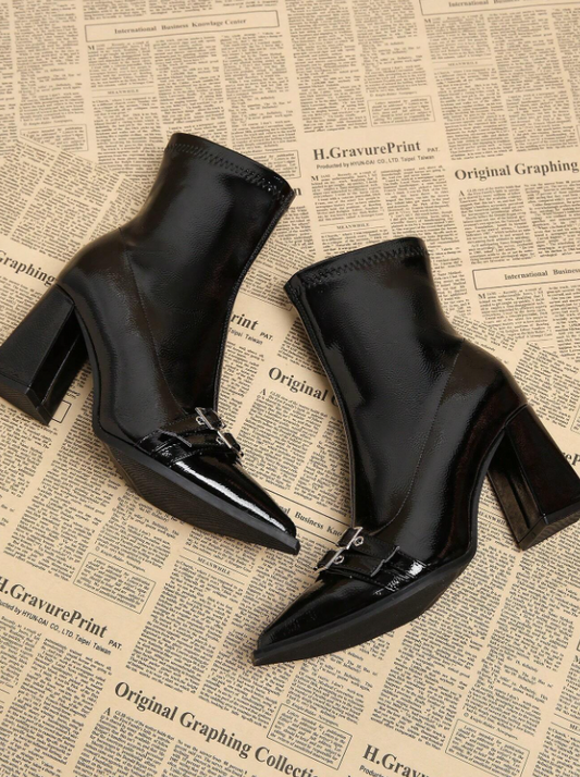 Glossy vintage heel boots (several colors) - Kamuxury