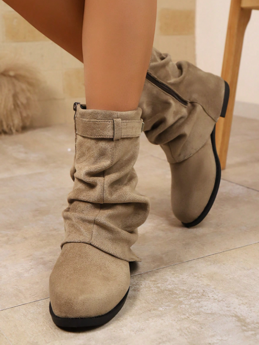 Suede vintage short boots - Kamuxury