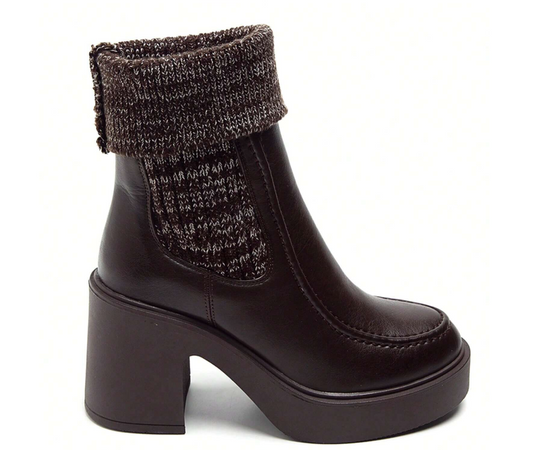 Knit Lapel vintage short boots (Several colors) - Kamuxury