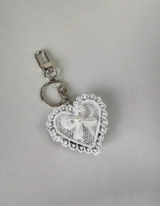 Black/ white Silk Bow Mirror Keychain – Y2K Vintage Bag Charm