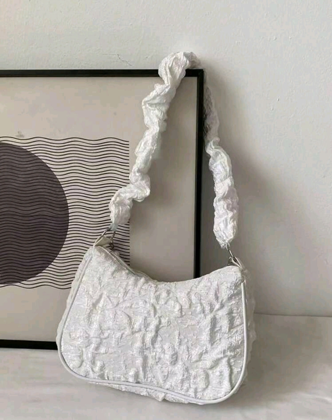 White lace handbag