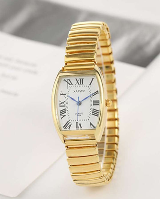 Vintage Elastic Band Ladies Quartz Watch - Casual Fashion