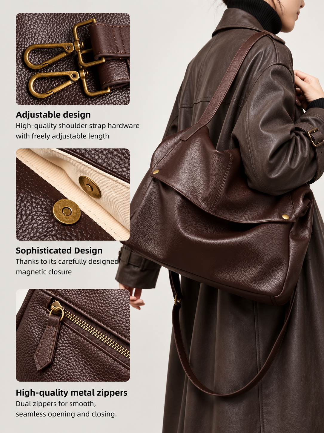The Sienna Bag — Genuine Leather Y2K Shoulder Bag