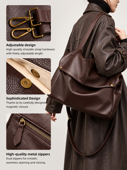 The Sienna Bag — Genuine Leather Y2K Shoulder Bag