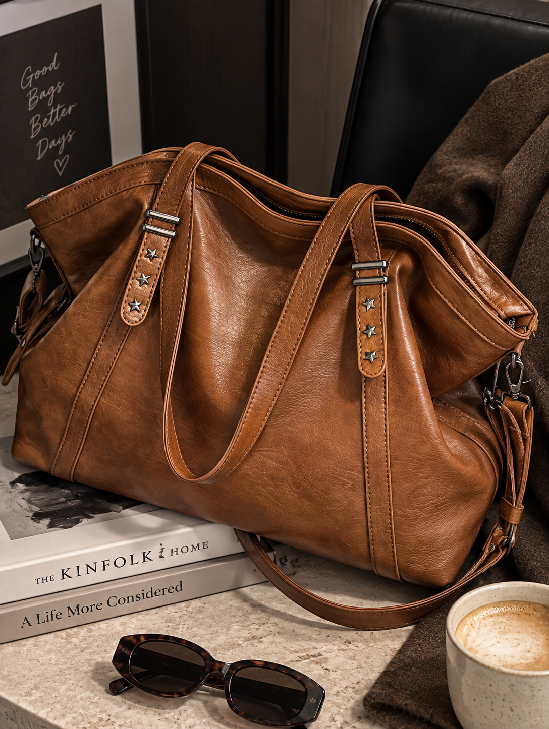 Zaarah Oversized Camel bag for school - Kamuxury