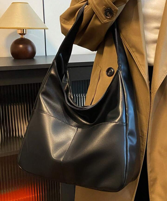 Mat black handbag