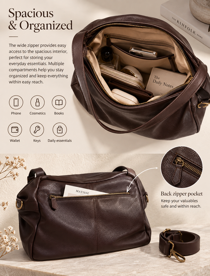 The Sienna Bag — Genuine Leather Y2K Shoulder Bag